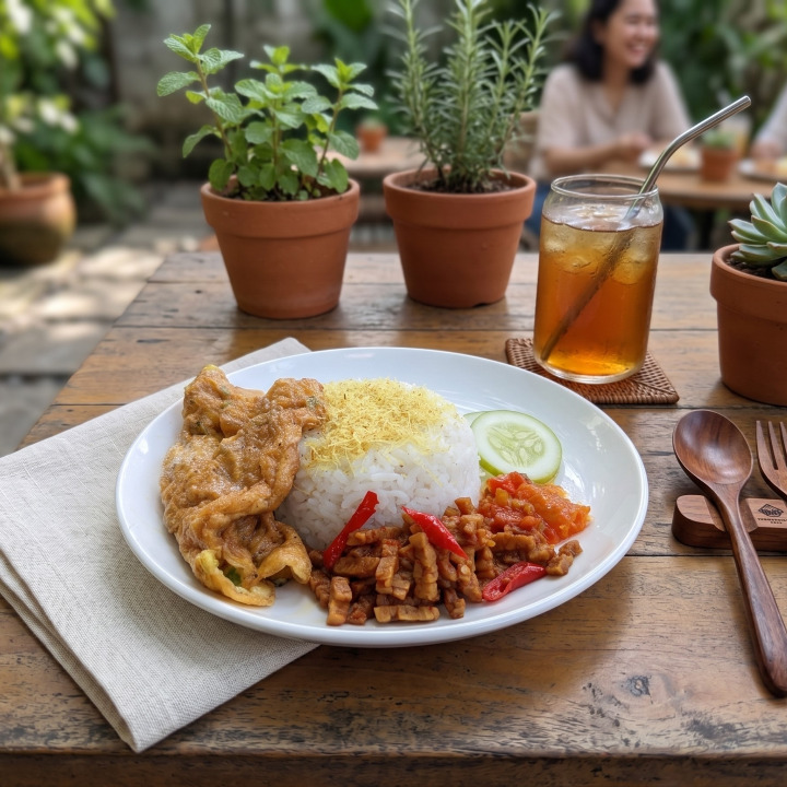 Sego Endog + Orek Tempe