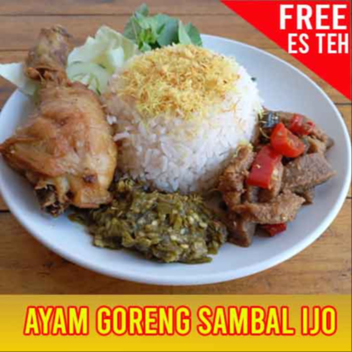 Nasi Ayam Goreng Sambal Ijo + Es Teh