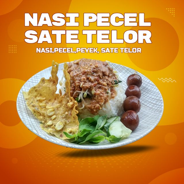Nasi Pecel Sate Telur Puyuh