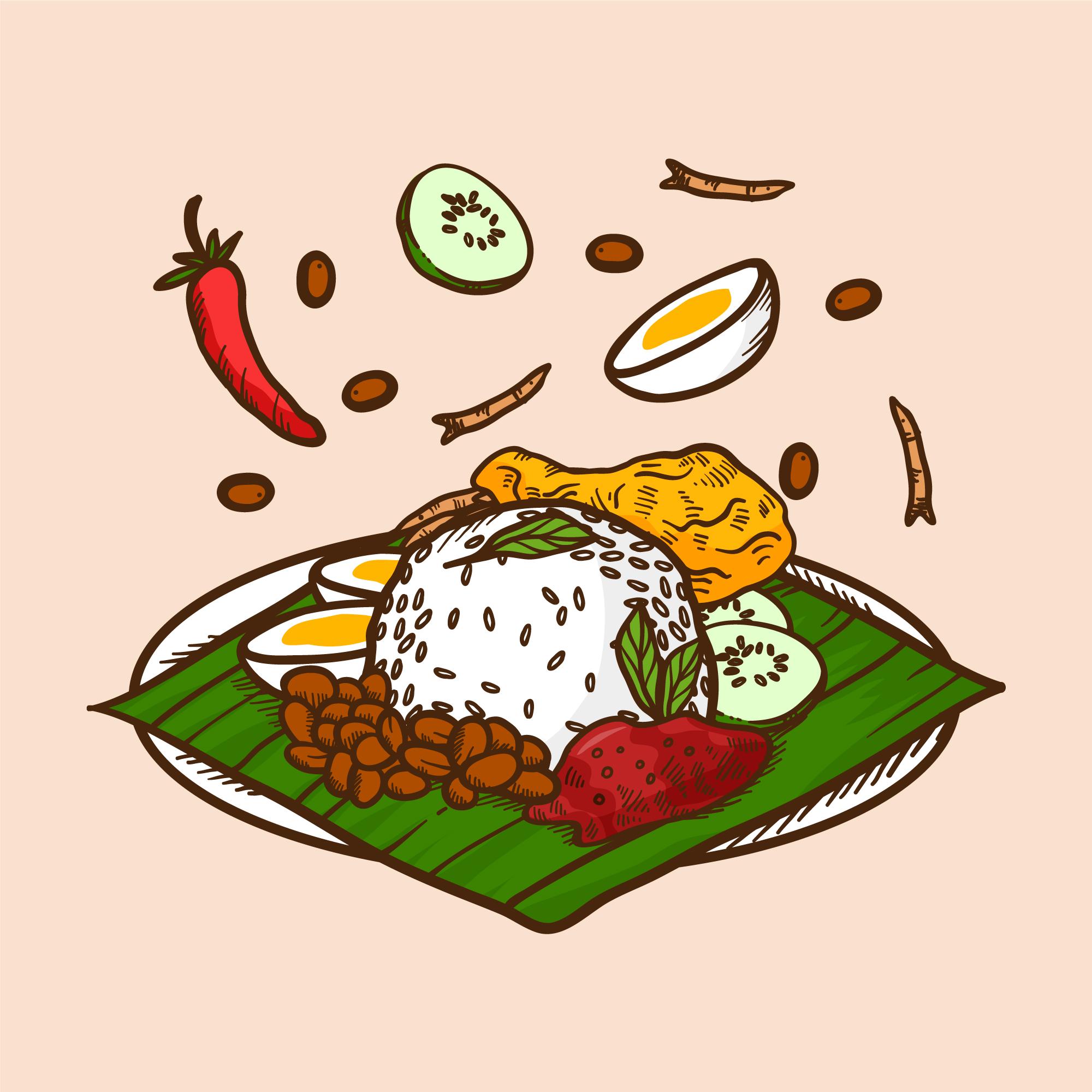 Nasi Campur Telur Dadar